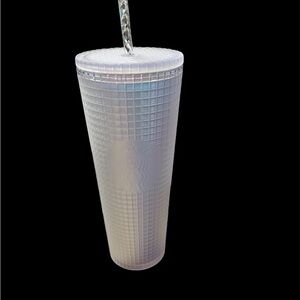 Starbucks Textured White Tumbler with Straw